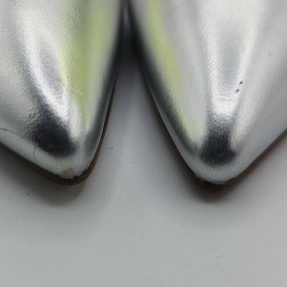Steve Madden Evelyn Silver Stiletto Heeled Pointed Toe Slip On Dress Pumps Sz 9 - Picture 10 of 11